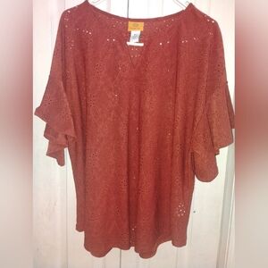 Ruby Rd. Women's Rust Blouse